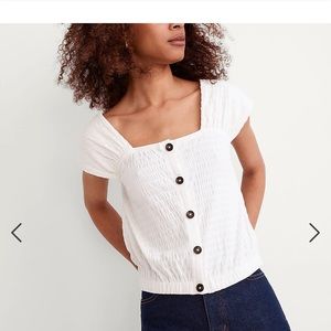 Madewell Crinkle Button-Front Top